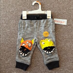 Cat & Jack Gray Sweatpants with Monster Design